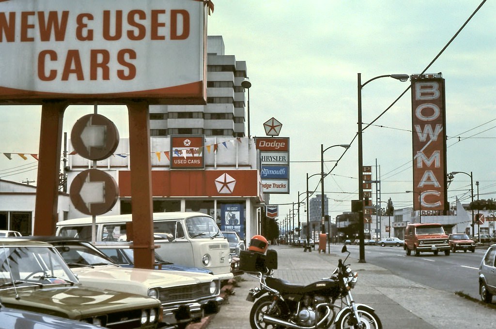 #60 Looking east from 1200 block of West Broadway in Vancouver, 1982.