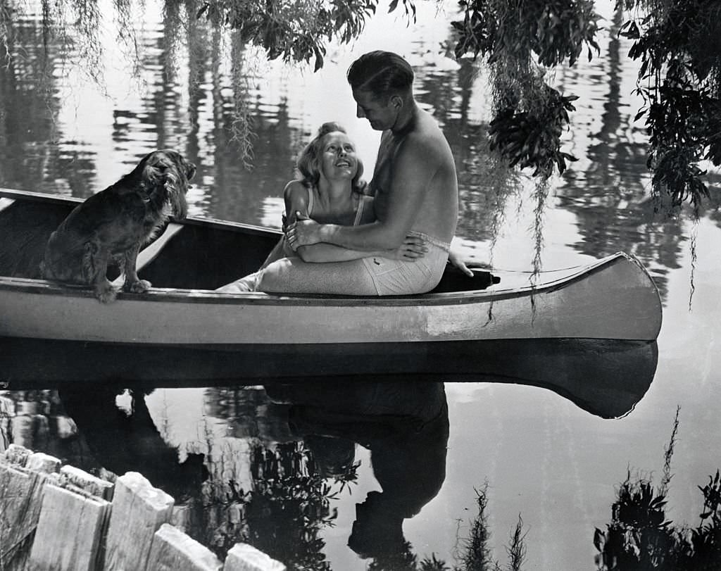 #106 Capt. Ben Wax with his Wife at Cypress Gardens, Florida, 1944