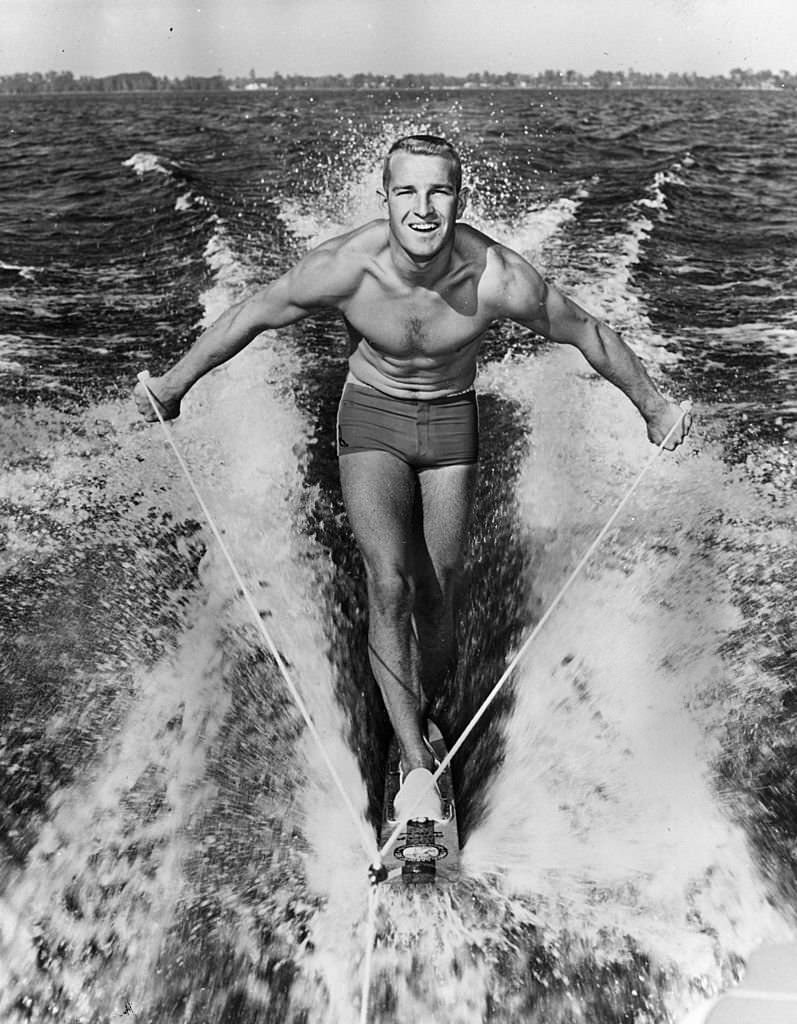 #130 Champion water-skier Buster MacCalla training at Cypress Gardens in Florida, 1967