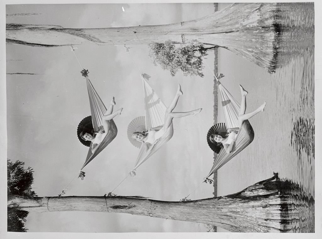 #160 These gorgeous hammock swingers at Florida’s Cypress Gardens show how they relax and stay “in the swing” of things at the same time.