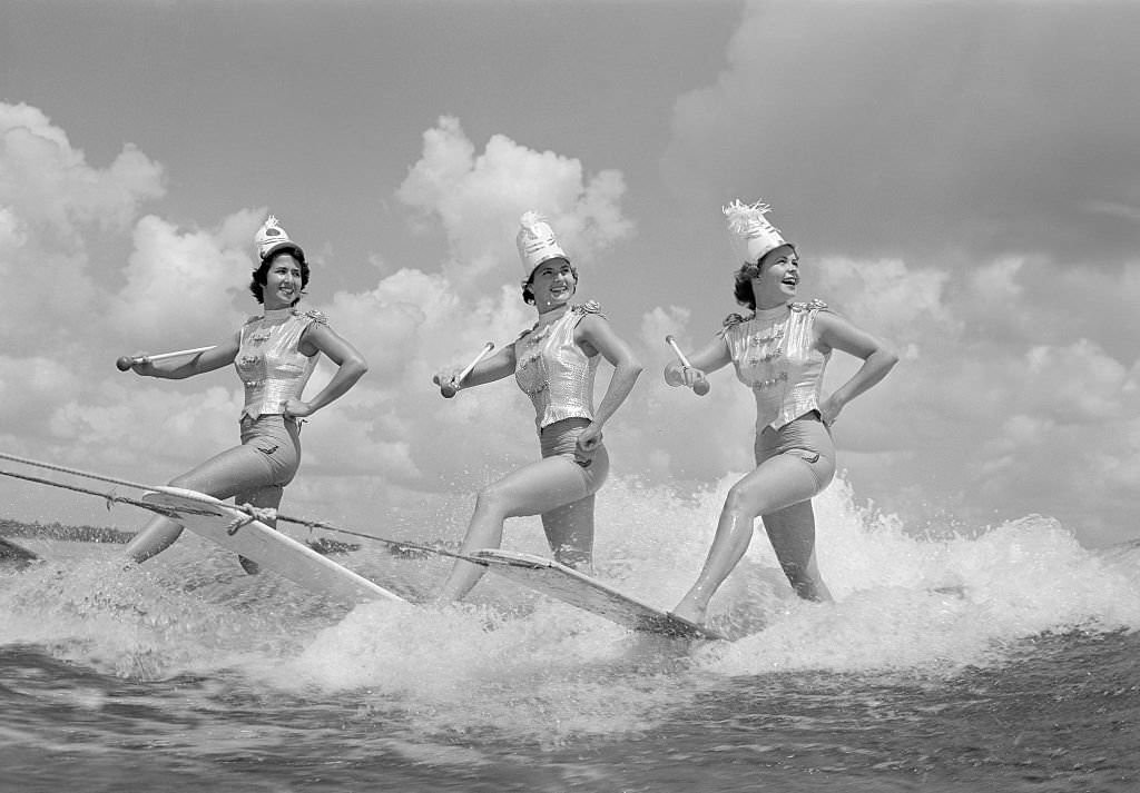 #23 Women Water Skiing at Cypress Gardens, Florida.