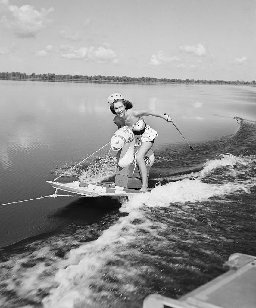 #25 Martha Mitchell Water Skiing at Cypress Gardens, Florida, 1950s