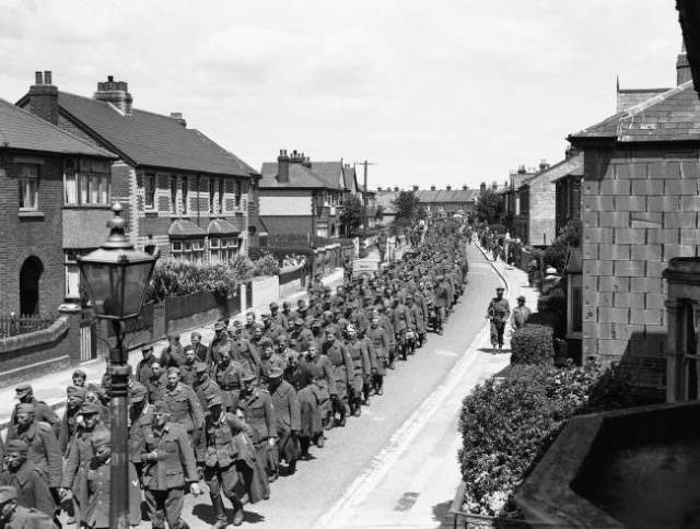 #20 More than six hundred German prisoners, the largest number yet to reach this country since the opening of the second front, arrived in England on June 12, 1944.
