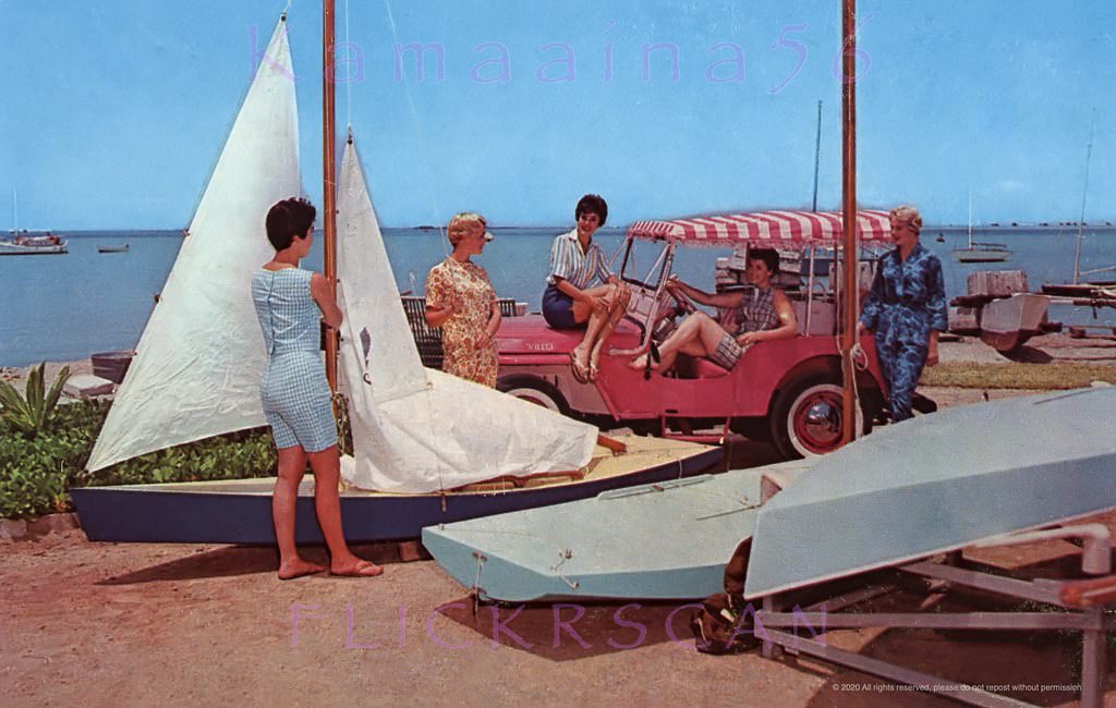 #66 Summer Coeds & Pink Jeep, 1950s