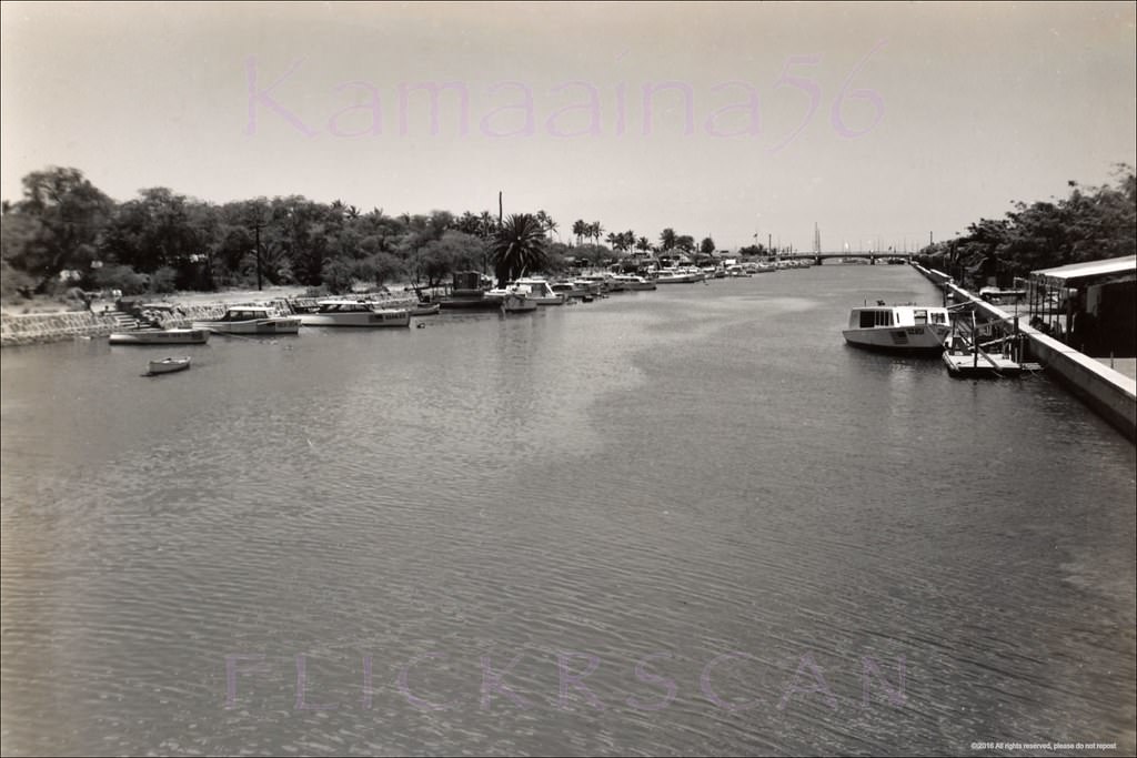 #21 Ala Wai Canal Small Boats, 1940s