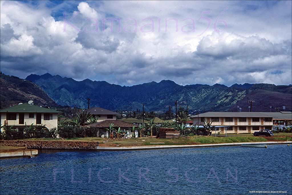 #22 Mauka view looking inland across the Ala Wai Canal from Ala Wai Blvd, 1949