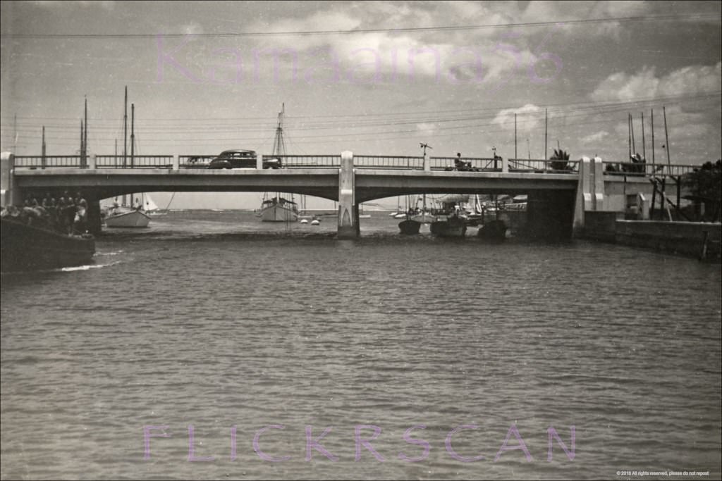#28 The 1939 Ala Moana Road bridge over the Ala Wai Canal on the western edge of Waikiki, 1949
