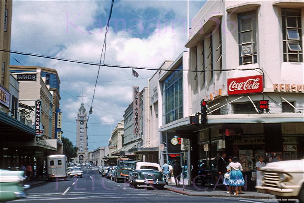 #103 Fort Street at King Makai, 1960.