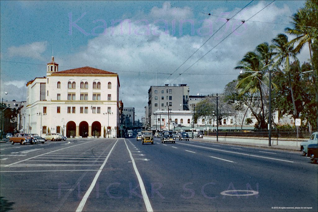 #197 HECO Bldg King St Honolulu, 1950s.