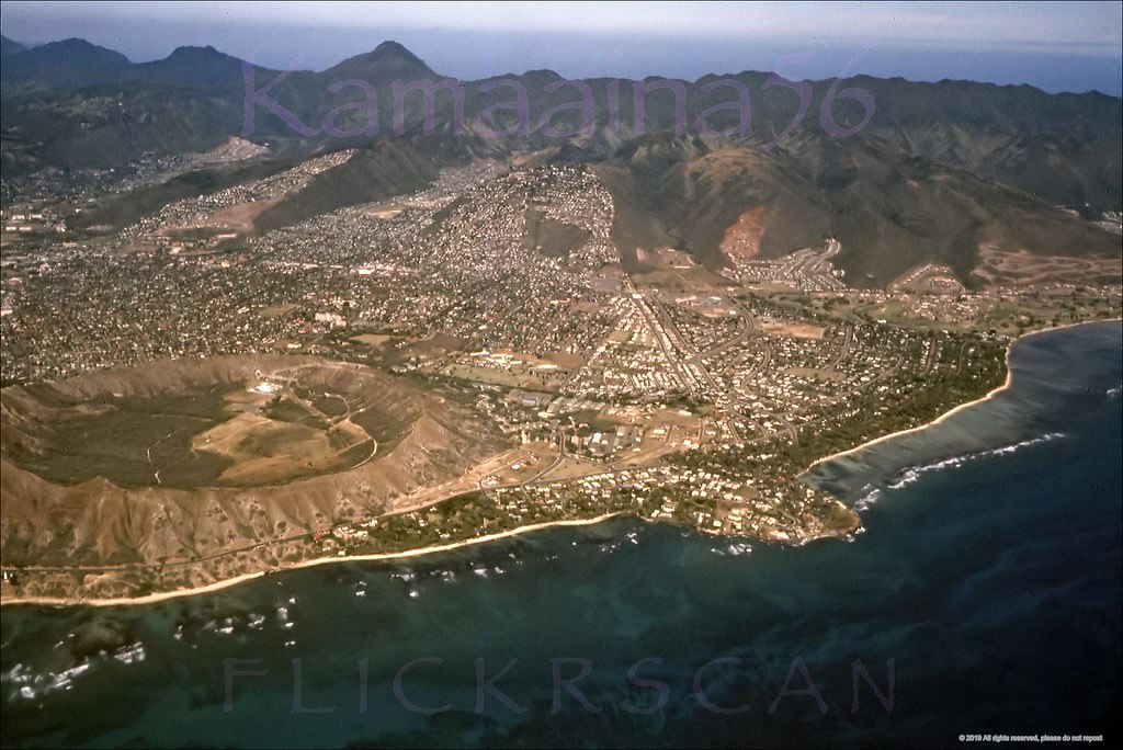 #127 Koko Crater from Portlock, 1960s.