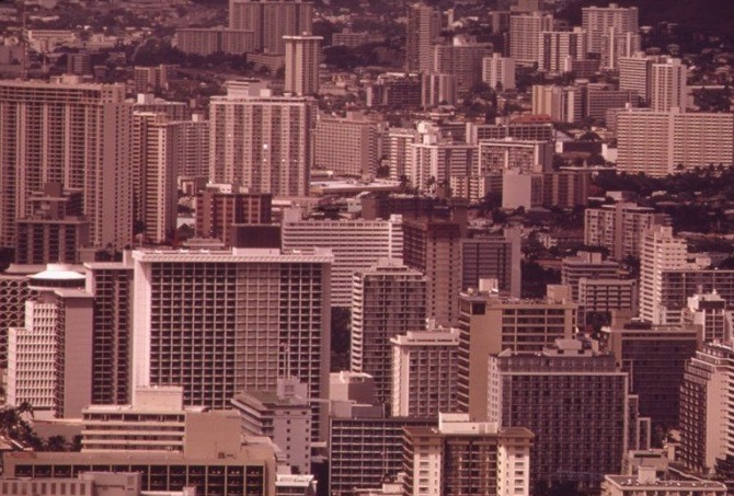 #48 In The 1970s, Waikiki was expanding into the sky with dozens of high rise apartment buildings and hotels.
