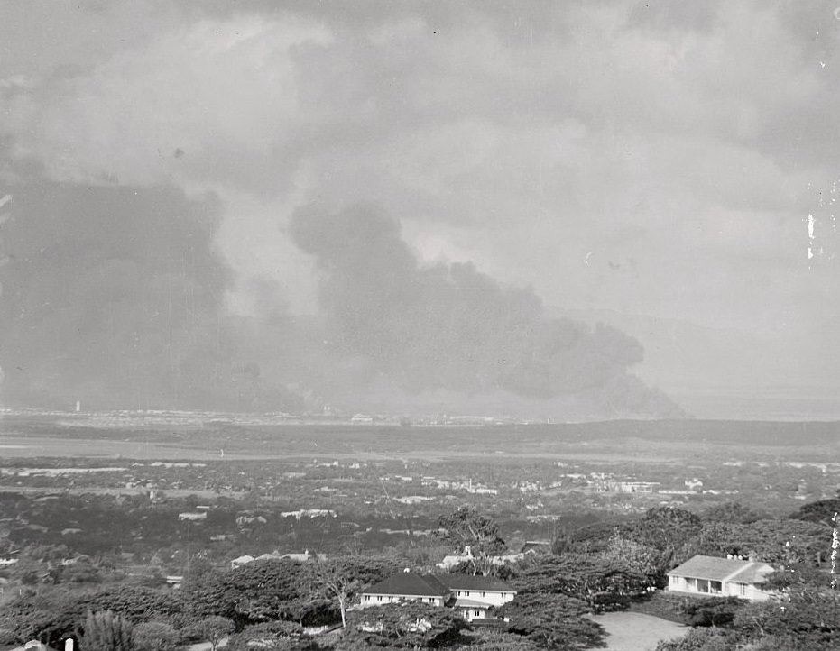 #127 View of Smoking Area After Japanese Attack in Hawaii.