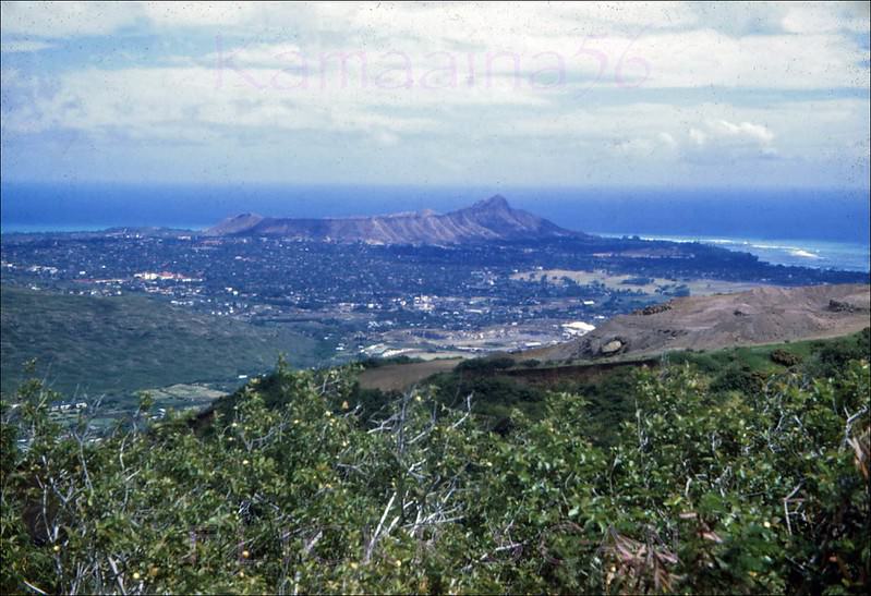 #4 Diamond Head view from high up Mount Tantalus behind Honolulu, 1947