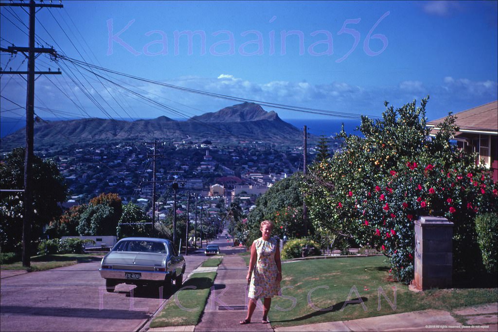 #20 Looking makai along Wilhelmina Rise above the Honolulu neighborhood of Kaimuki, 1968