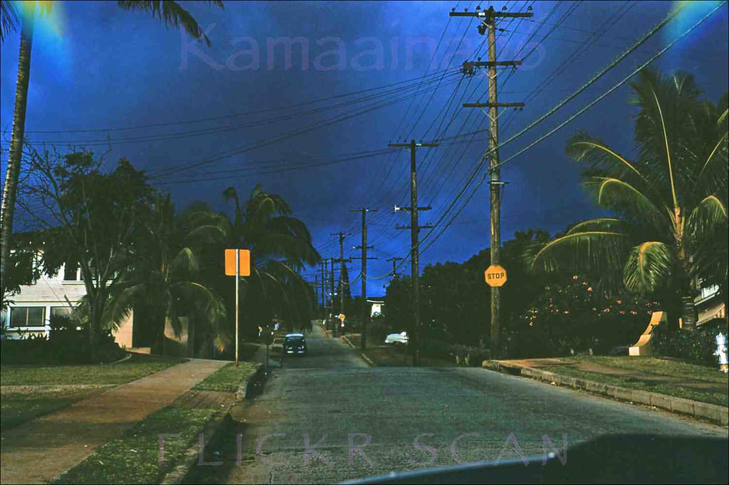#38 Mauka view of Wilhelmina Rise in the Kaimuki neighborhood of Honolulu, 1954