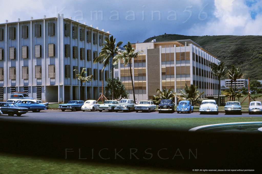 #28 Webster and Snyder Halls (built 1962) at the University of Hawaii’s Manoa Campus in Honolulu, 1963