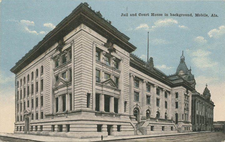 #100 Jail and Court House in background, Mobile, 1901
