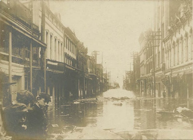 #238 Flooded street in Mobile, Alabama, after the hurricane of 1906.