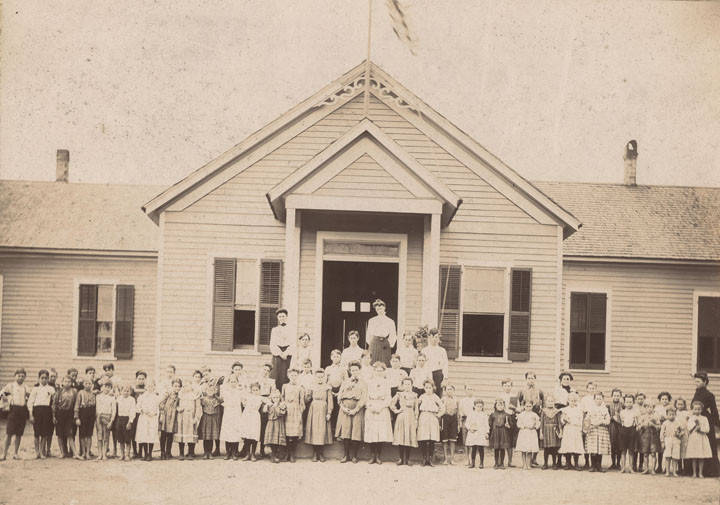 #250 Students and faculty in front of the public school in Wilmer, Alabama, 1901