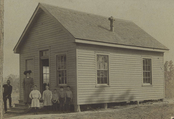 #251 Students and teacher outside a school building in rural Mobile County, 1901