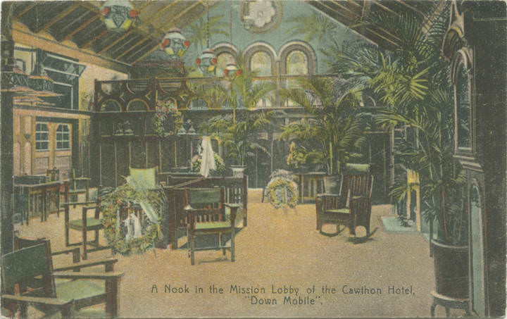 #17 A Nook in the Mission Lobby of the Cawthon Hotel, Mobile, Alabama, 1900s