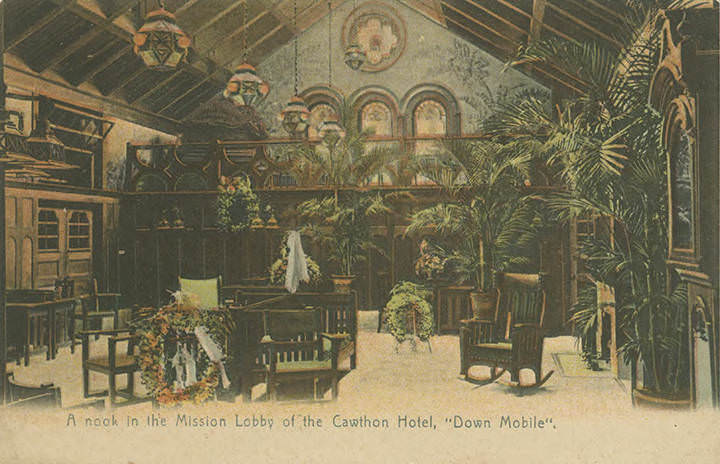 #257 A nook in the Mission Lobby of the Cawthon Hotel, Mobile, Alabama, 1900s