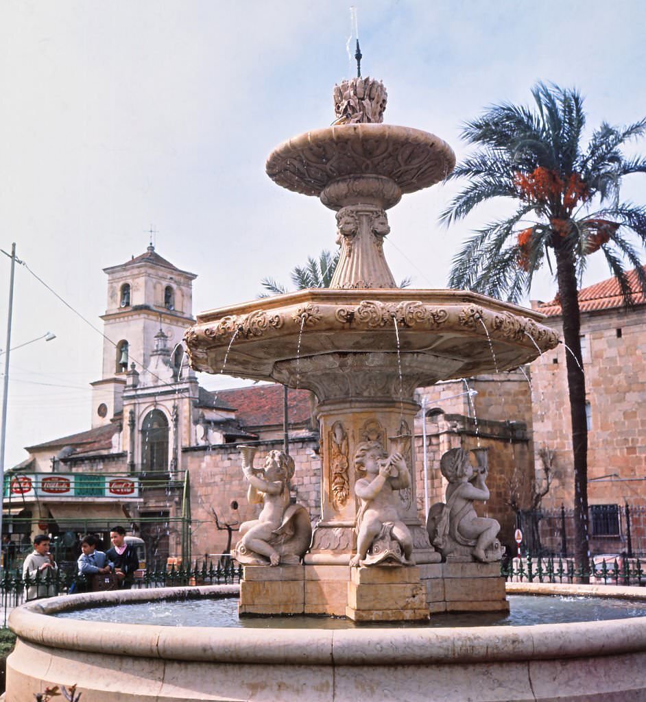#136 The old fountain of the “Plaza de España”, Merida, Spain, 1963.