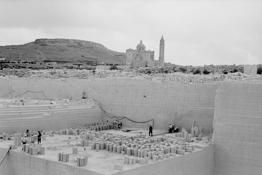 #166 Workmen at work in a quarry somewhere in the Canary Islands, 1968