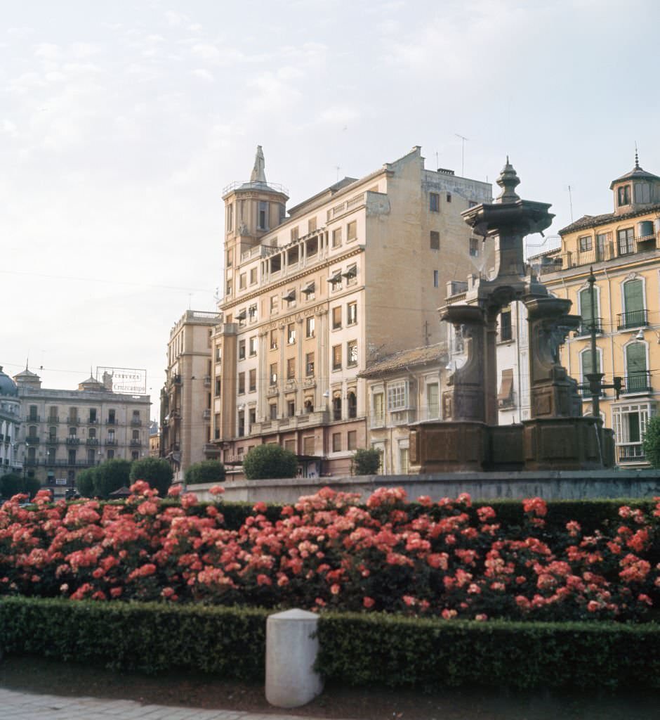 #184 “Fuente de las Batallas” in the Puerta Real, 1964, Granada, Andalusia, Spain.