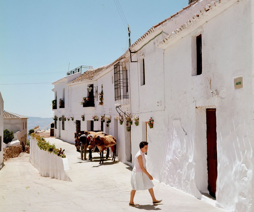 #20 View along an unidentified street, Marbella, Malaga, Andalusia, Spain, 1964.