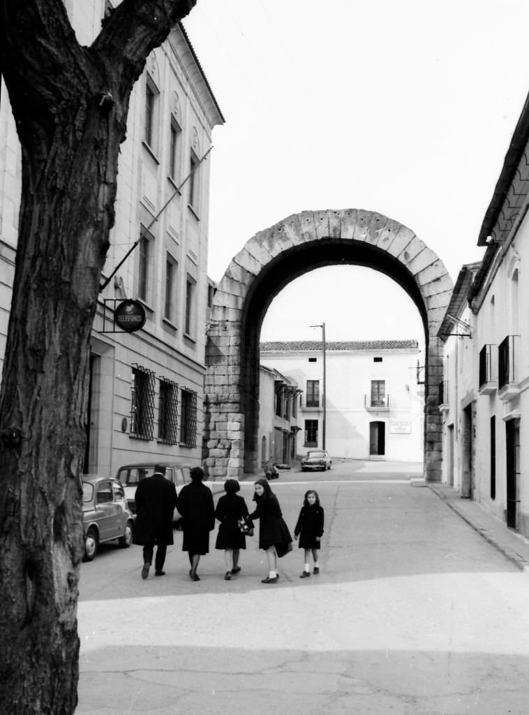 #209 The Arch of Trajan in Merida, Extremadura, 1964.