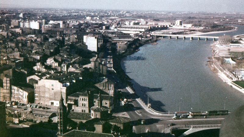 #282 Ebro river from Basilica del Pilar, Zaragoza, March 1968