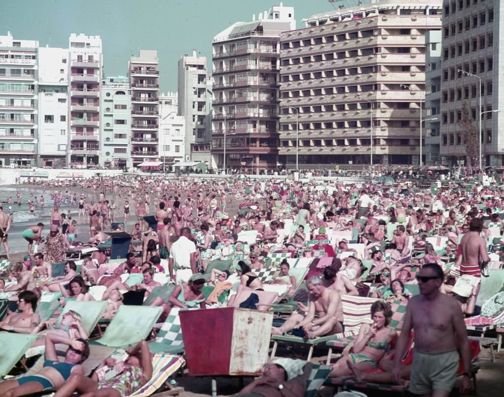 #55 View of the beach “Las Canteras”, Las Palmas, Canary Islands, Spain, 1960.