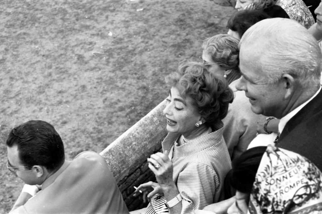 #97 American actress Joan Crawford attends a bullfight in Madrid, 1962.