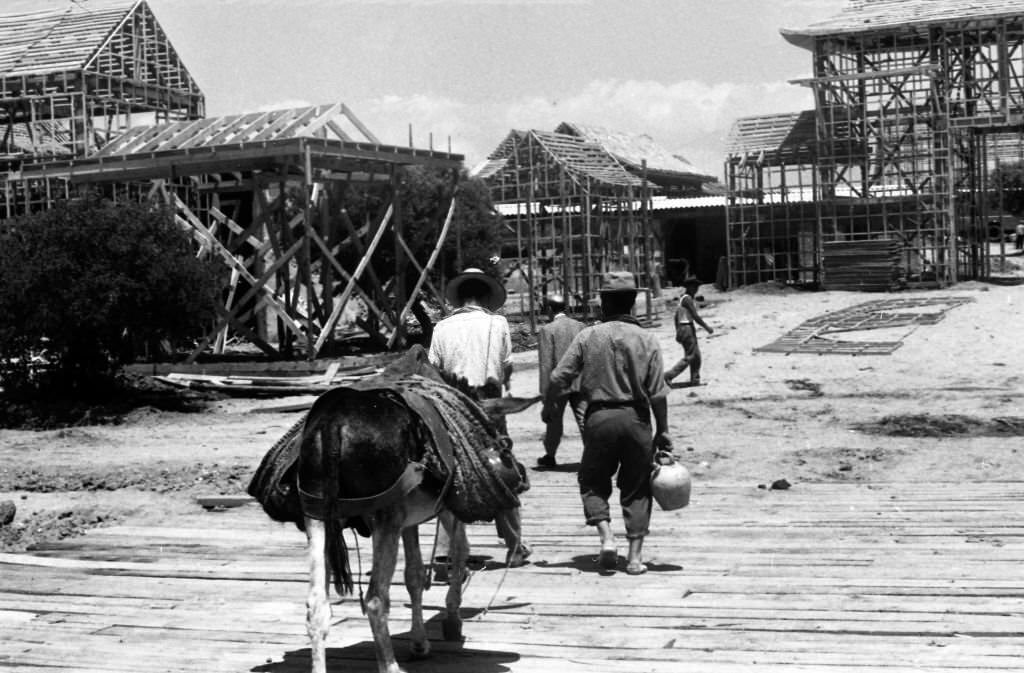 #100 Europa Press journalists visit the sets of the film “55 Days in Peking” in Las Rozas, Madrid, 1960