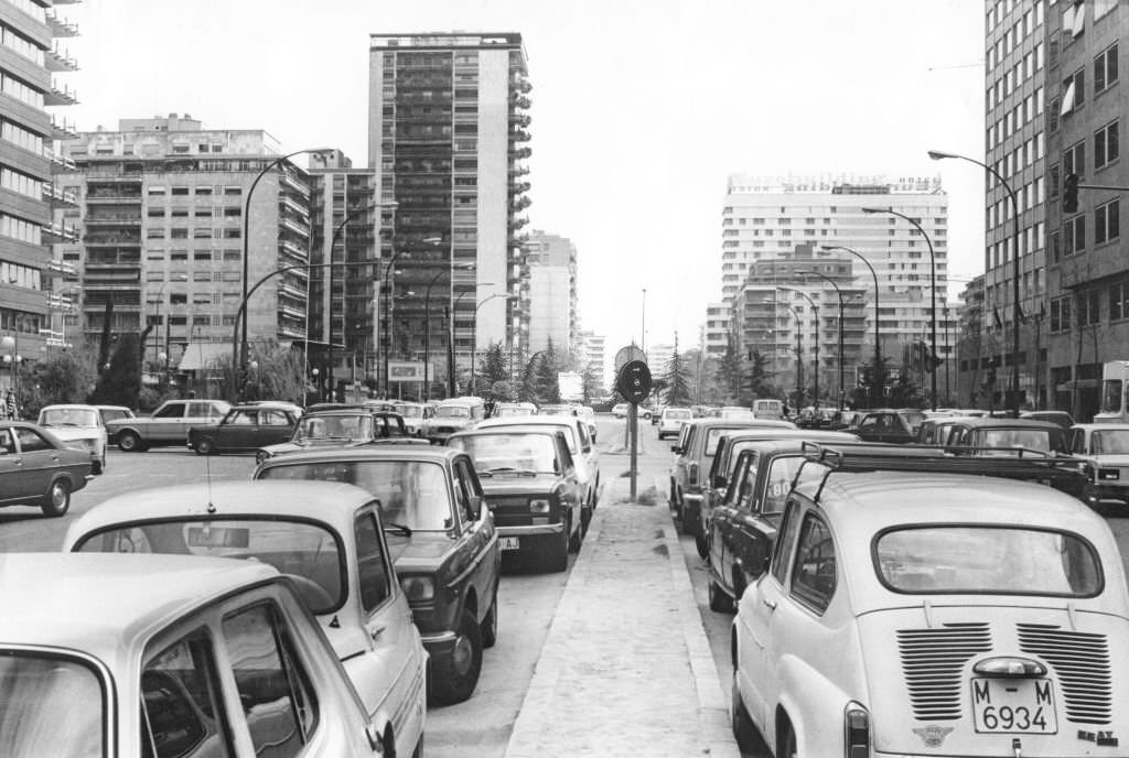 #102 New buildings on Avenida del Generalisimo in Madrid. Recording from September 1977.