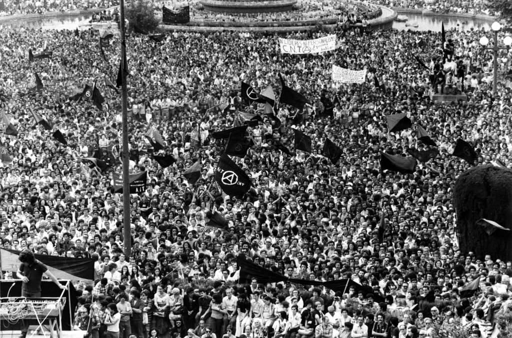 #108 The CNT, central Anarcho syndicalist, held its first meeting in Barcelona on July 2, 1977.