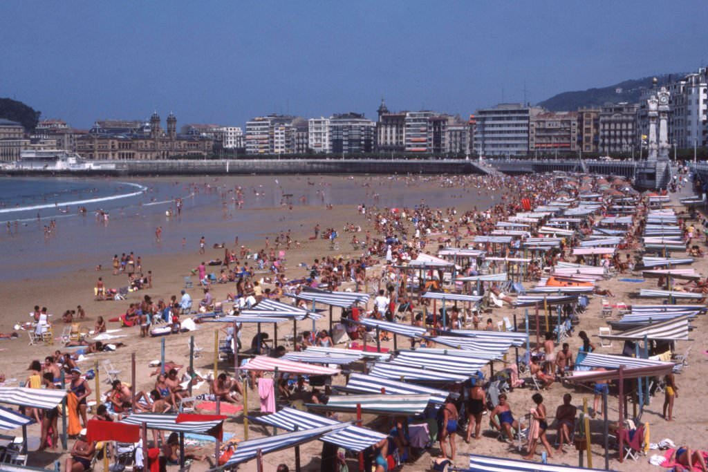 #34 La Concha beach in San Sebastian, 1970
