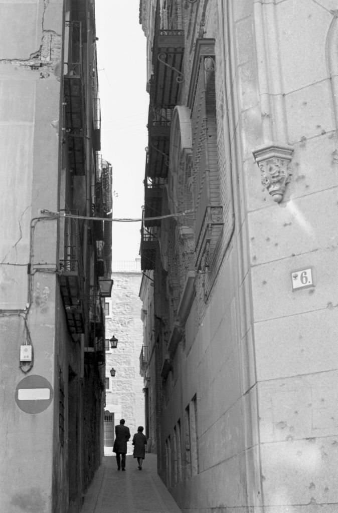 #54 A typical little street of Toledo, 1974, Castilla La Mancha Spain.