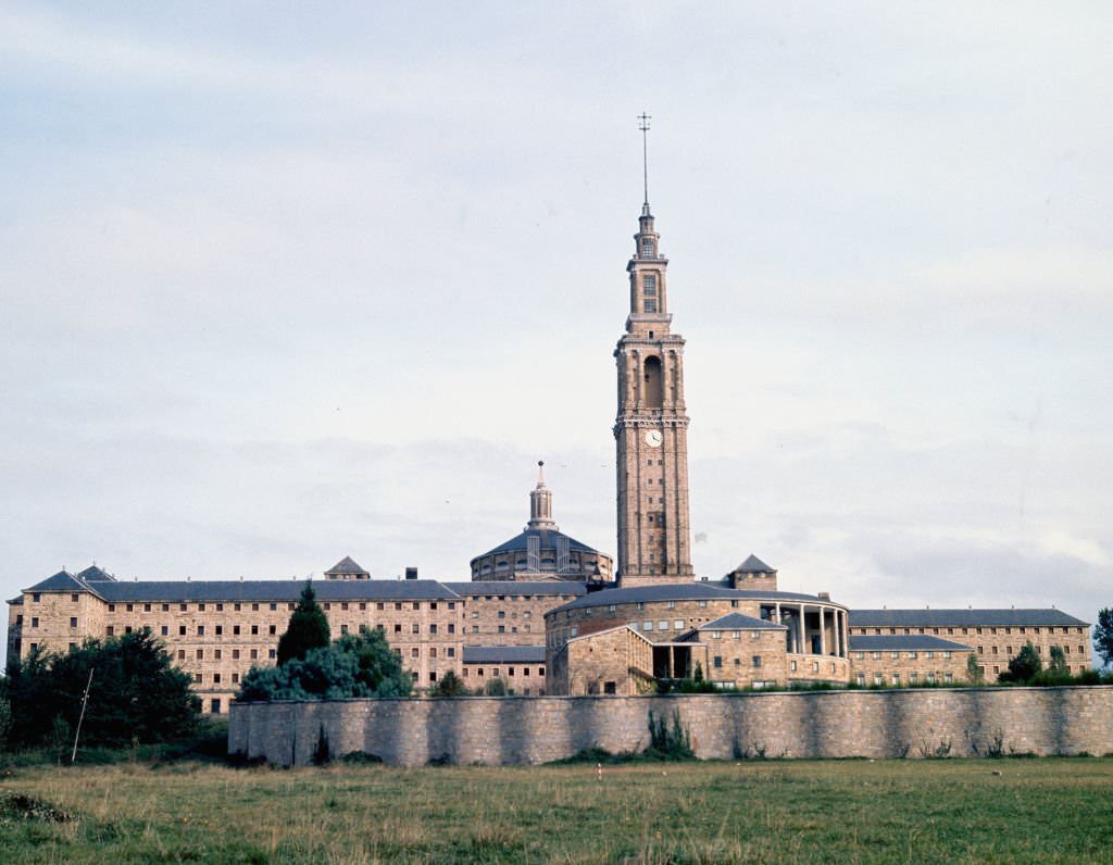 #81 The Univerisity “Laboral”of Gijón. Its tower, with its 130 m., is the tallest stone building in Spain, Asturias, 1975.