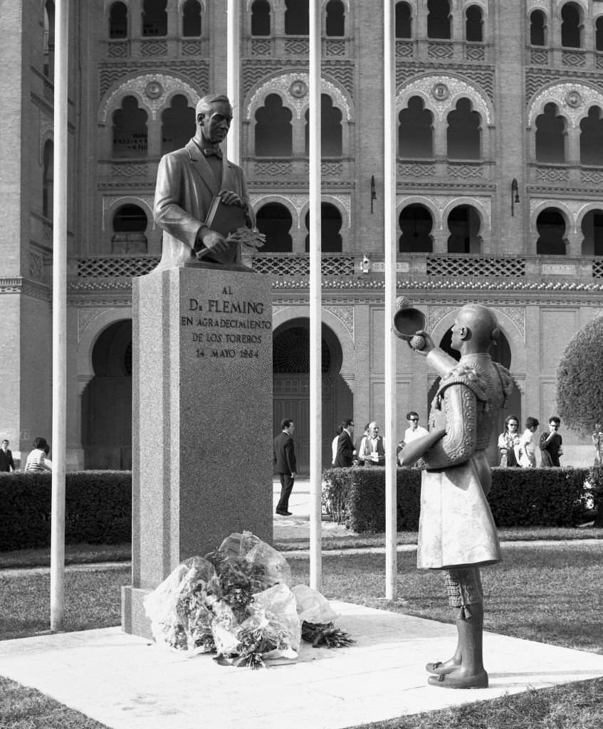 #161 The bullring “Las Ventas”, with the monument of Alexander Fleming, Madrid, 1980, Spain.