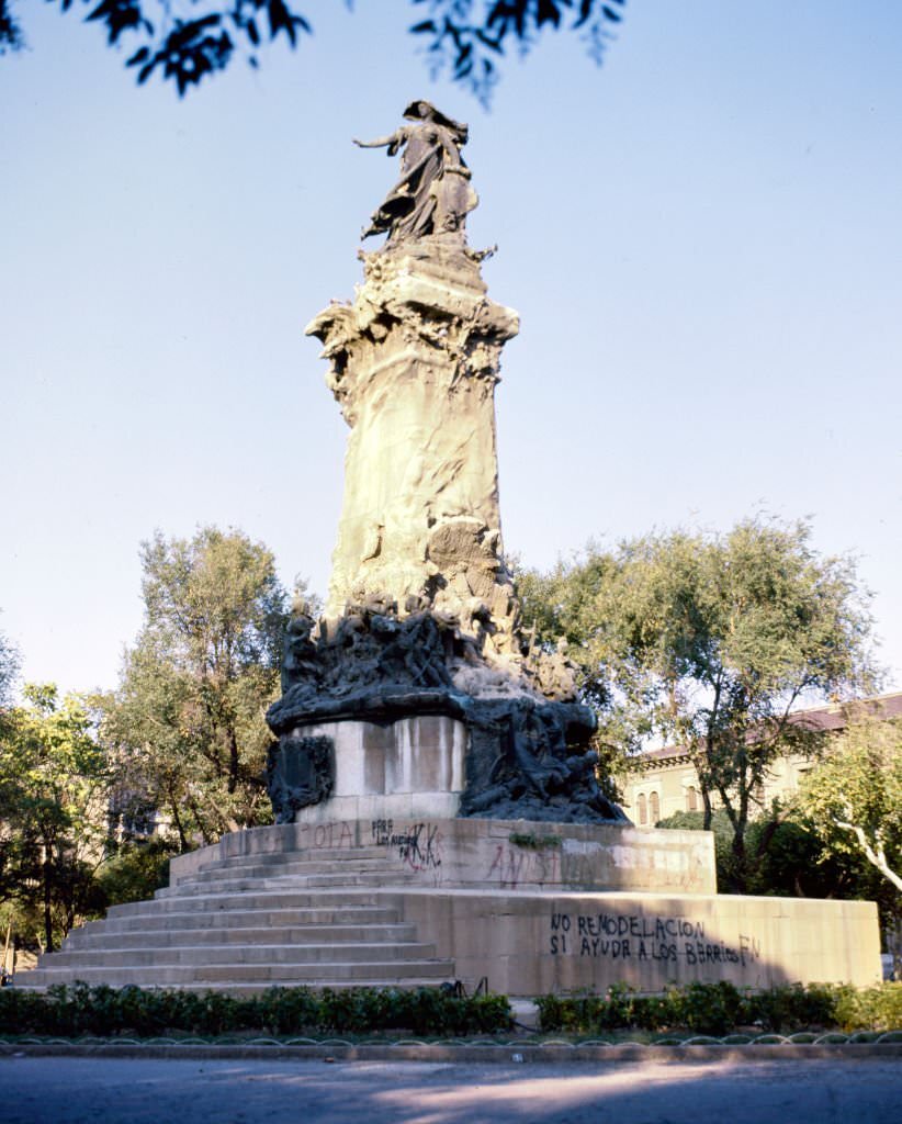 #32 View of the Monumento a los Sitios de Zaragoza (Monument to the Siege of Zaragoza), Zaragoza, Aragon, Spain, 1984.
