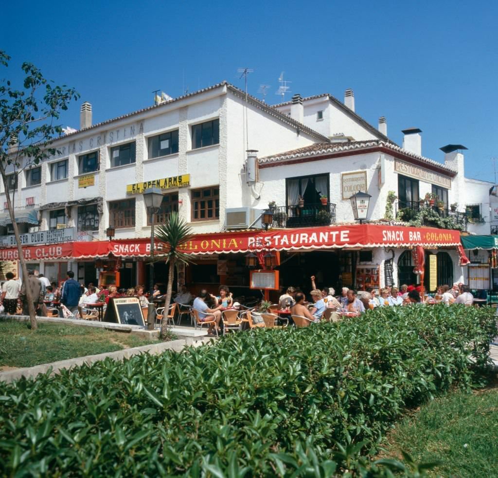 #82 Restaurant Colonia at El Bajondillo beach at Torremolinos, Spain 1980s.