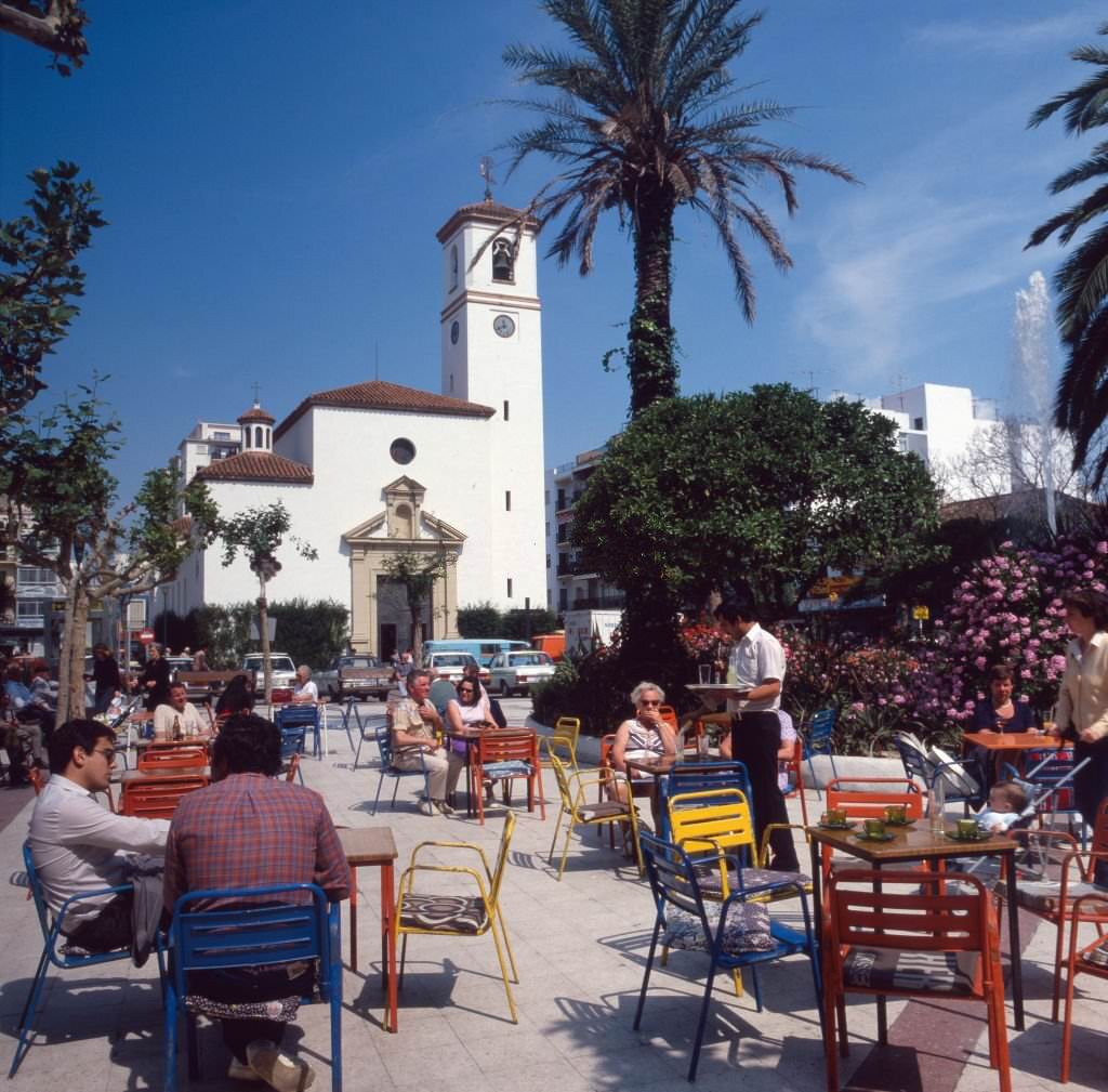 #93 Being guest in a street cafe of Fuengirola, Andalusia, Spain 1980s.