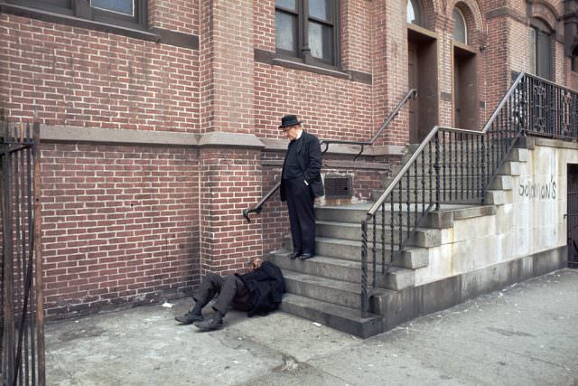 #20 Catholic Priest and homeless man, Bronx, 1970