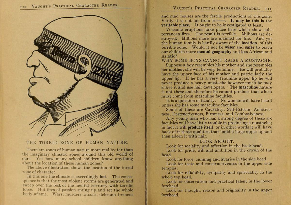 1902 Phrenology Book that determined a person&;s Personality based on the shape of his Head and other Facial Features