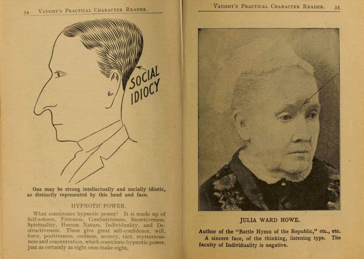 1902 Phrenology Book that determined a person&;s Personality based on the shape of his Head and other Facial Features