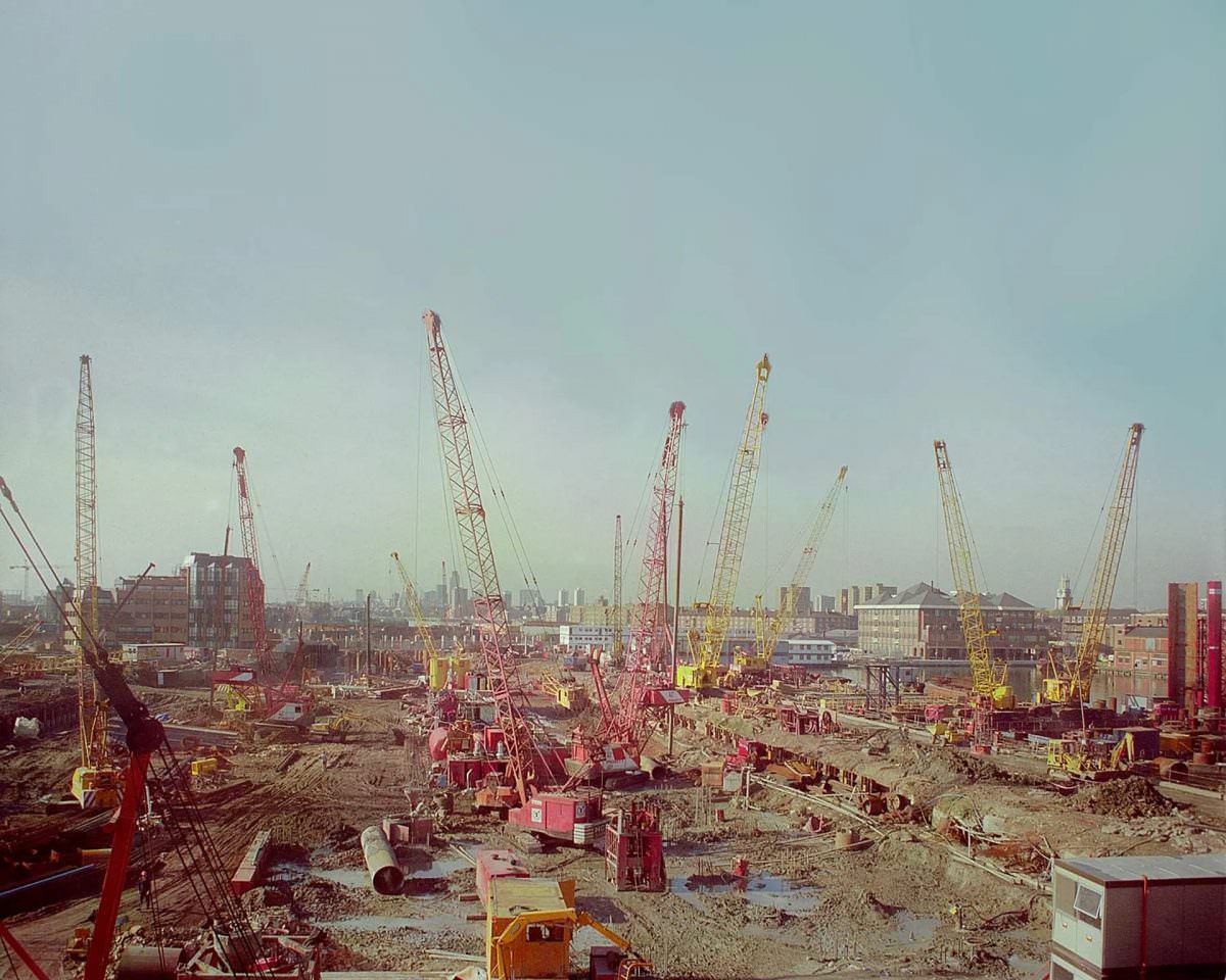 #69 View from Canary Wharf DLR station, 1988