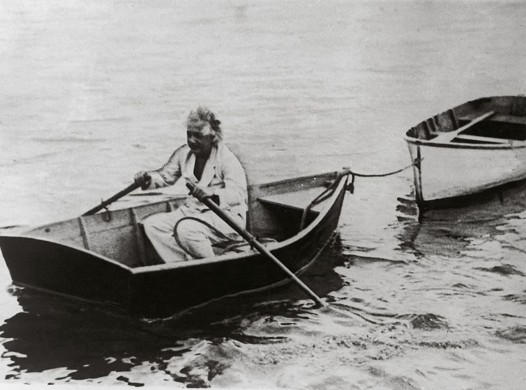 #117 Albert Einstein in a rowing boat, 1930