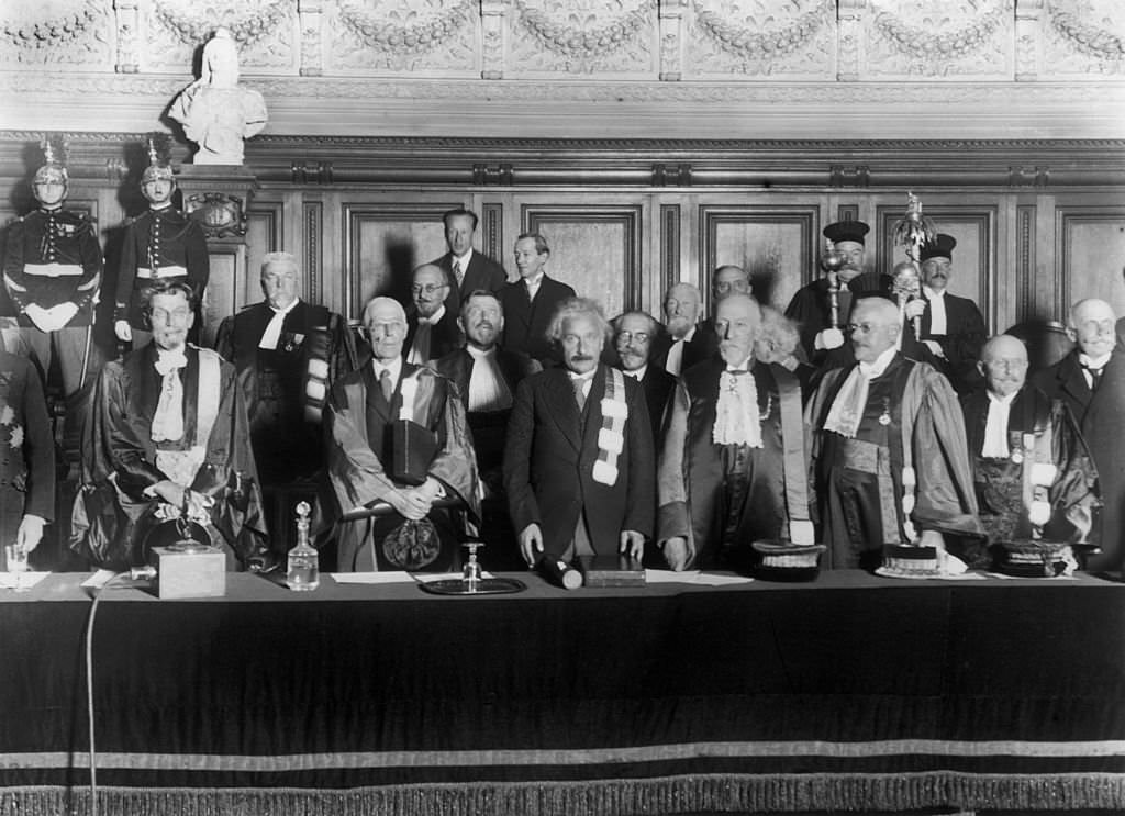 #52 Albert Einstein at The Sorbonne, 1925. He was received ceremoniously at the Sorbonne, in presence of the main figures of the University.